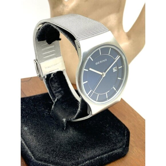Bering Men's Watch 11938-003 Quartz Blue Dial Mesh Silver Stainless Stee… - Picture 2 of 15